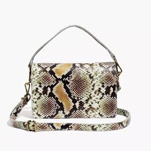 Madewell Flap Convertible Crossbody in Snake Embossed Leather
